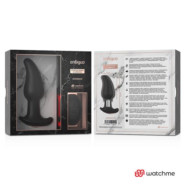 WATCHME REMOTE CONTROL ANAL PLUG VIBRATOR WITH ROTATION OF AMADEUS PEARLS