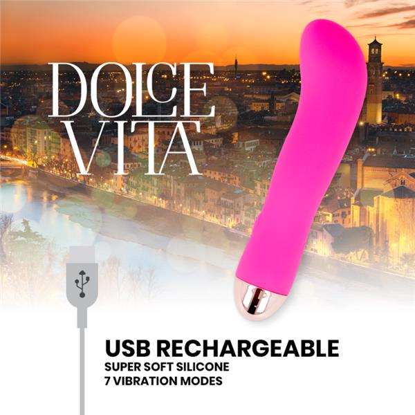 RECHARGEABLE VIBRATOR TWO PINK 7 SPEEDS