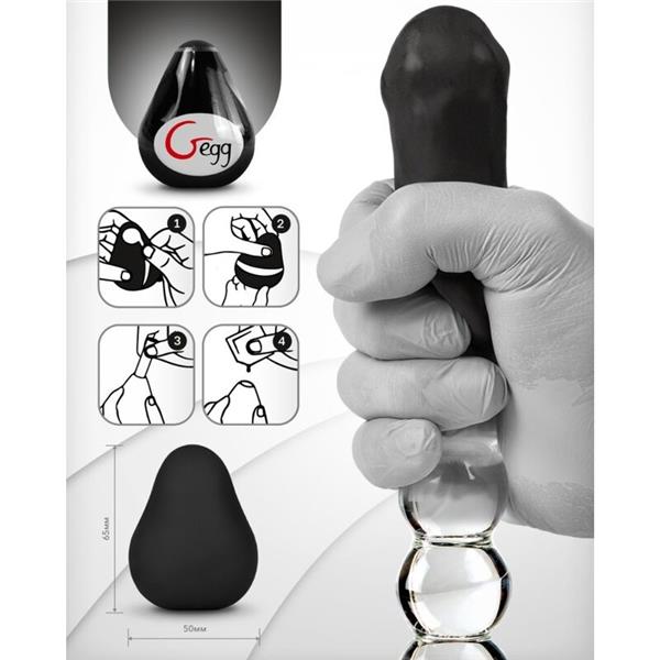 REUSABLE TEXTURED MASTURBATOR EGG BLACK