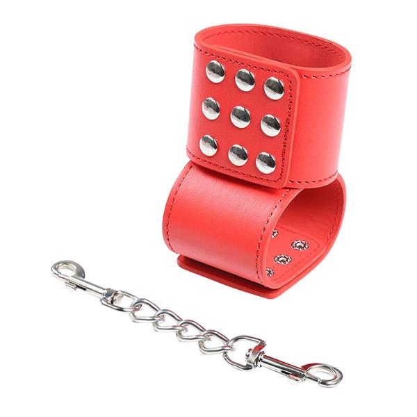 RED HANDCUFFS WITH SNAP CLOSURE