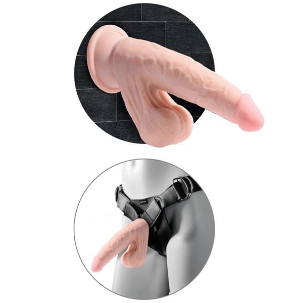 PLUS 3D DILDO SWINGING BALLS 15.2 CM LIGHT SKIN