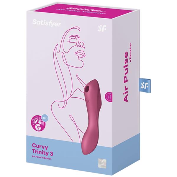 CURVY TRINITY 3 ZRAČNI PULZNI VIBRATOR RDEČ