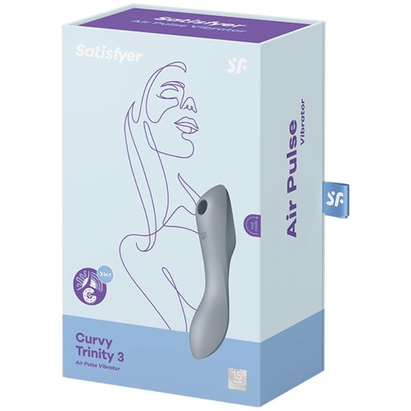 CURVY TRINITY 3 AIR PULSE VIBRATOR GREY