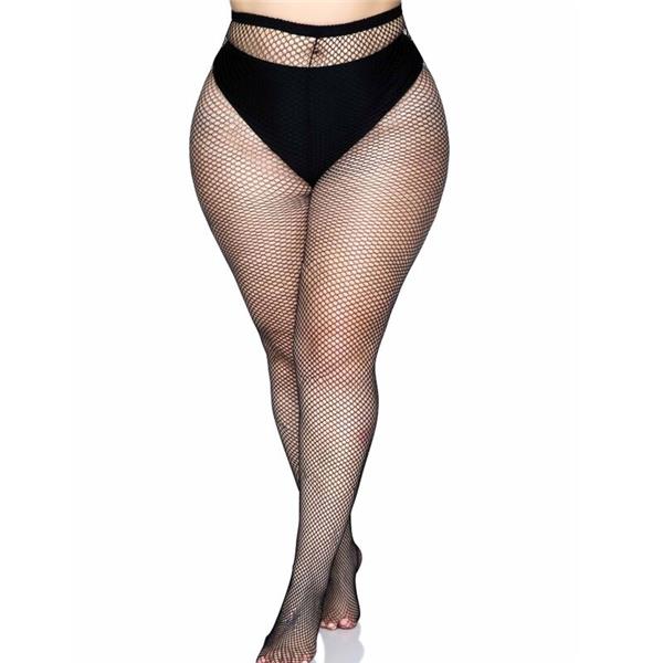 BACKSEAM PANTYHOSE BLACK PLUS SIZE