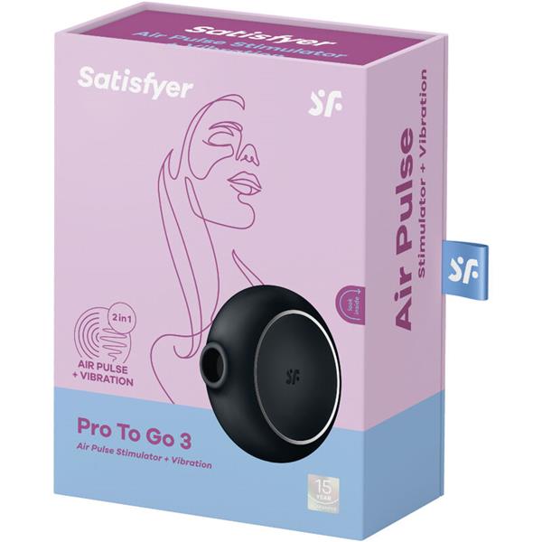 PRO TO GO 3 DVOJNI AIR PULSE STIMULATOR & VIBRATOR ČRN