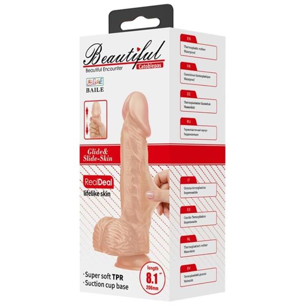 BEAUTIFUL ENCOUNTER CATOBLEPAS FLEXIBLE REALISTIC DILDO 20.6 CM NATURAL