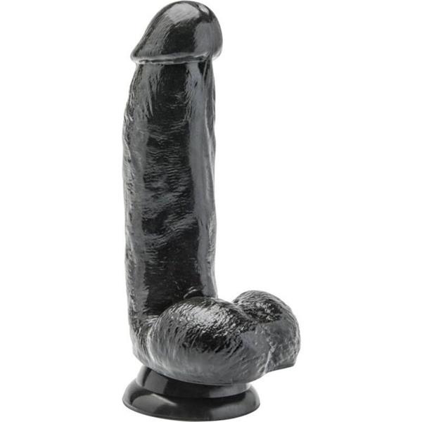 DILDO 12 CM Z JAJCI ČRN