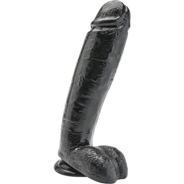 DILDO 25,5 CM Z JAJCI ČRN