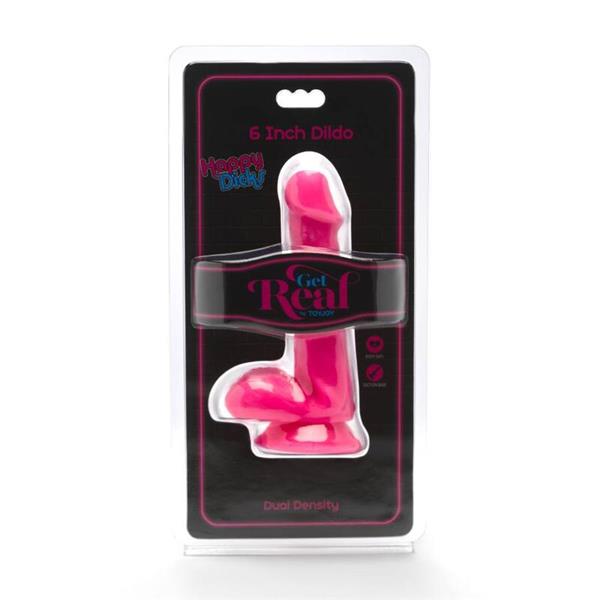 HAPPY DICKS DILDO 12 CM Z JAJCI ROZA