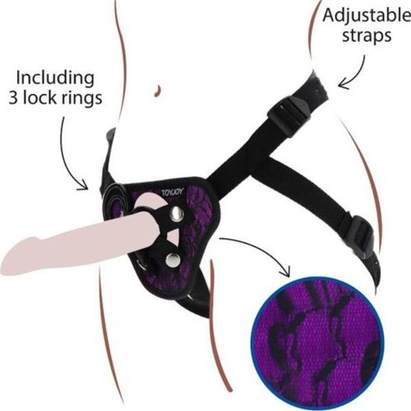 STRAP-ON LACE HARNESS PURPLE