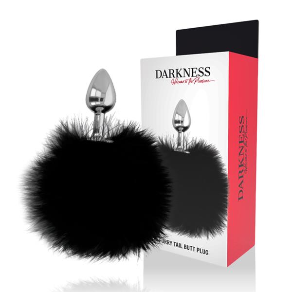 EXTRA ANAL BUTTPLUG WITH TAIL BLACK 7 CM