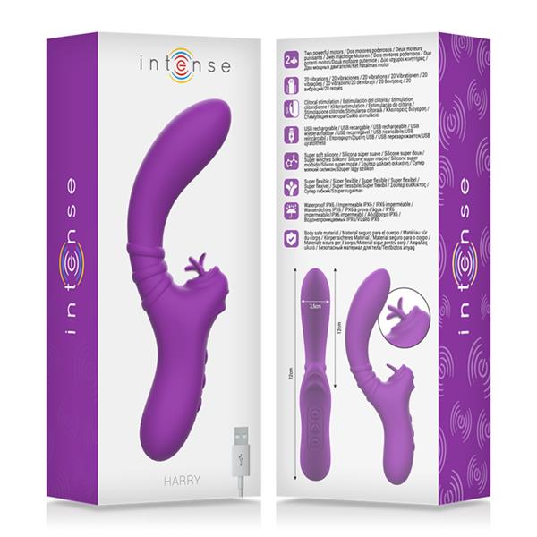 HARRY FLEXIBLE VIBRATOR WITH PURPLE TONGUE