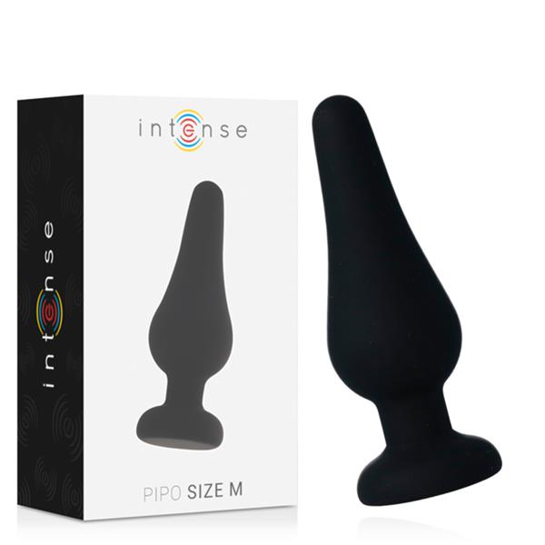 ANAL PLUG PIPO M BLACK SILICONE 11 CM