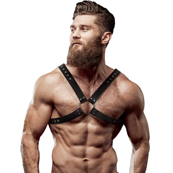 MENS CROSS CHEST ECO-LEATHER HARNESS