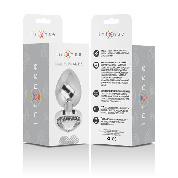 BELO SRCE ALUMINIJASTI METALNI ANALNI VTIČ VELIKOST S