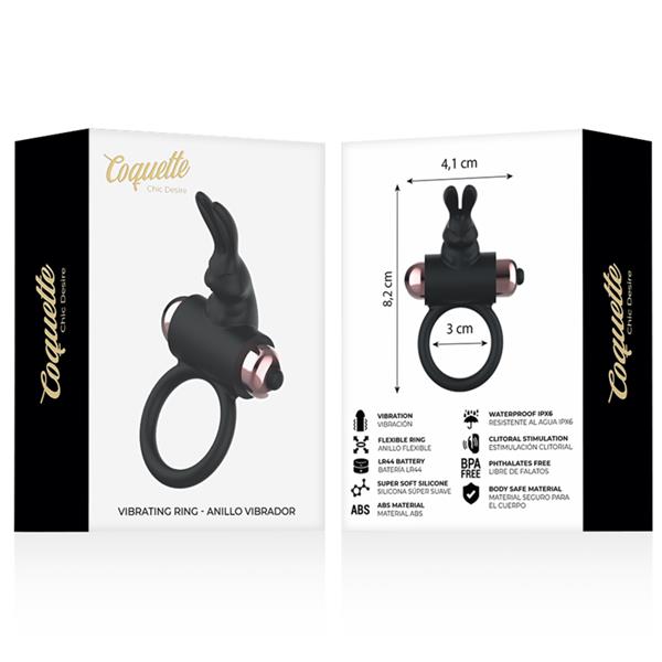 COCK RING WITH VIBRATOR BLACK/ GOLD