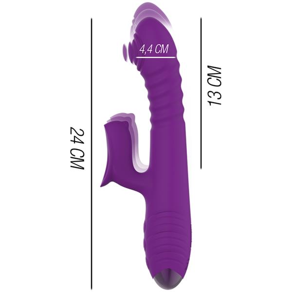 IGGY MULTIFUNCTION RECHARGEABLE VIBRATOR UP & DOWN WITH CLITORAL STIMULATOR PURPLE