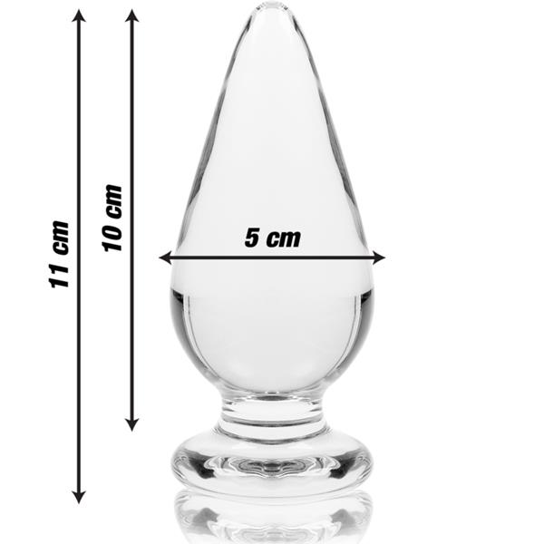 MODEL 4 ANAL PLUG BOROSILICATE GLASS CLEAR 11 CM -O- 5 CM