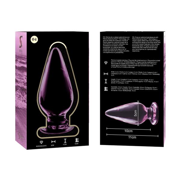 MODEL 4 ANAL PLUG BOROSILICATE GLASS CLEAR 11 CM -O- 5 CM