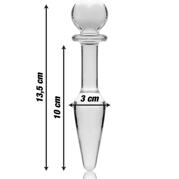 MODEL 7 ANAL PLUG BOROSILICATE GLASS CLEAR 13.5 CM -O- 3 CM