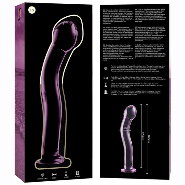 MODEL 18 DILDO OD BOROSILIKATNOG STAKLA PROZIRNO 18.5 CM -O- 3.5 CM