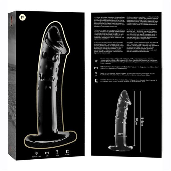 MODEL 19 DILDO BOROSILIKATNO STEKLO JASNO 18.5 CM -O- 4 CM