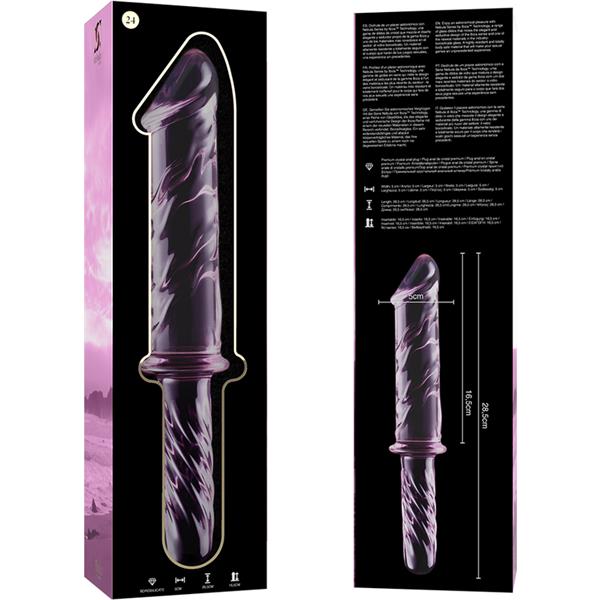 MODEL 24 DILDO BOROSILICATE GLASS CLEAR 28.5 CM -O- 5 CM