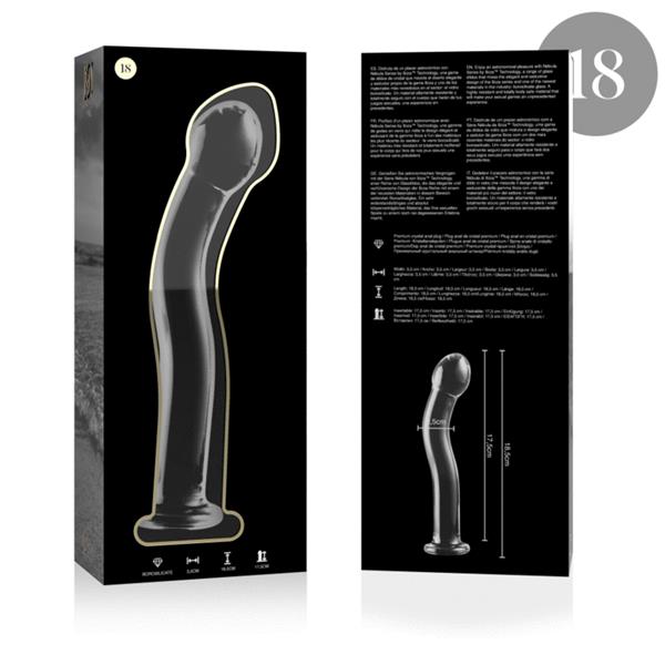 MODEL 18 DILDO OD BOROSILIKATNOG STAKLA PROZIRNO 18.5 CM -O- 3.5 CM