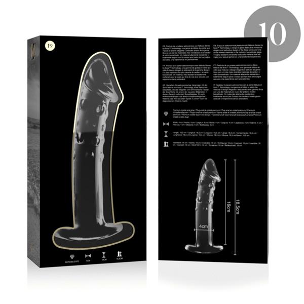 MODEL 19 DILDO BOROSILIKATNO STEKLO JASNO 18.5 CM -O- 4 CM