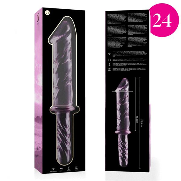 MODEL 24 DILDO BOROSILICATE GLASS CLEAR 28.5 CM -O- 5 CM