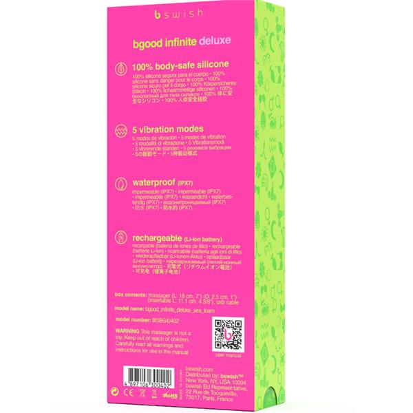 BGOOD INFINITE DELUXE RECHARGEABLE VIBRATOR BLUE SILICONE