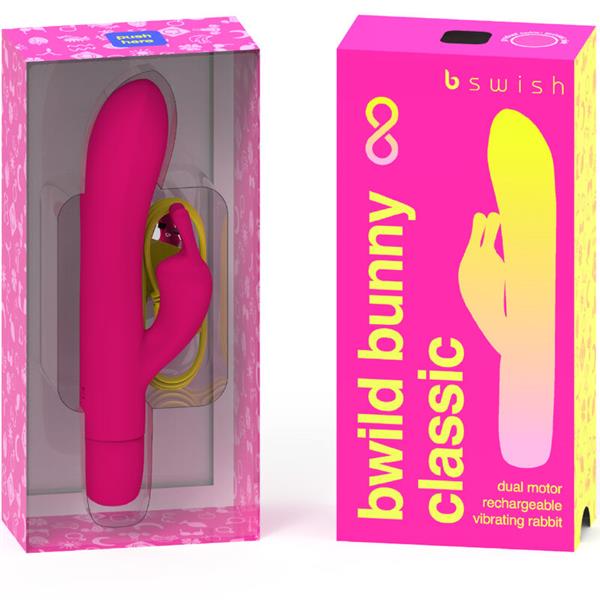 BWILD BUNNY INFINITE CLASSIC RECHARGEABLE VIBRATOR PINK SILICONE