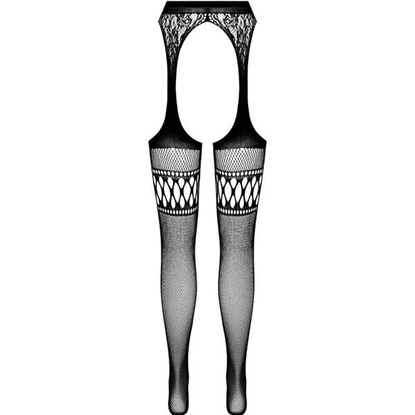 S026 BLACK TIGHTS WITH GARTER ONE SIZE