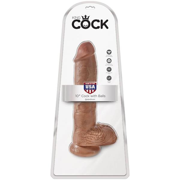 REALISTIČNI PENIS Z JAJCI 19.8 CM KARAMELA