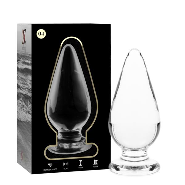MODEL 4 ANAL PLUG BOROSILICATE GLASS CLEAR 11 CM -O- 5 CM