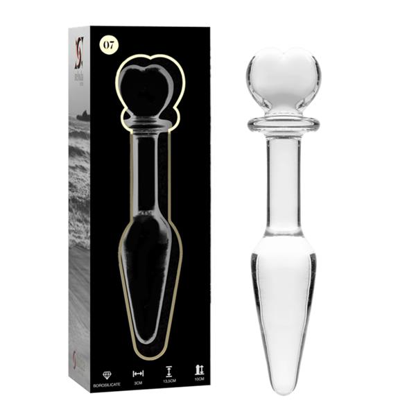 MODEL 7 ANAL PLUG BOROSILICATE GLASS CLEAR 13.5 CM -O- 3 CM