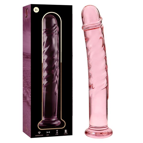 MODEL 16 DILDO BOROSILIKATNO STEKLO JASNO 18.5 CM -O- 3 CM