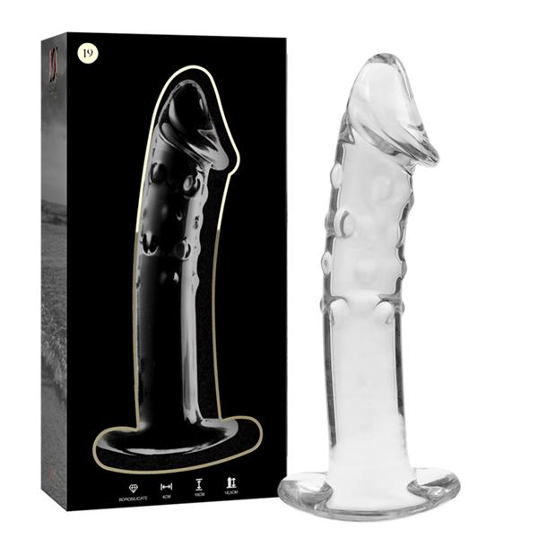 MODEL 19 DILDO BOROSILIKATNO STEKLO JASNO 18.5 CM -O- 4 CM
