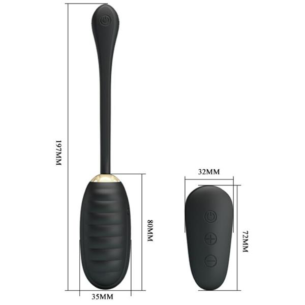 DOREEN LUXURY RECHARGEABLE VIBRATING EGG BLACK REMOTE CONTROL