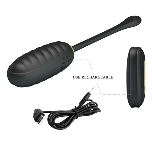 DOREEN LUXURY RECHARGEABLE VIBRATING EGG BLACK REMOTE CONTROL