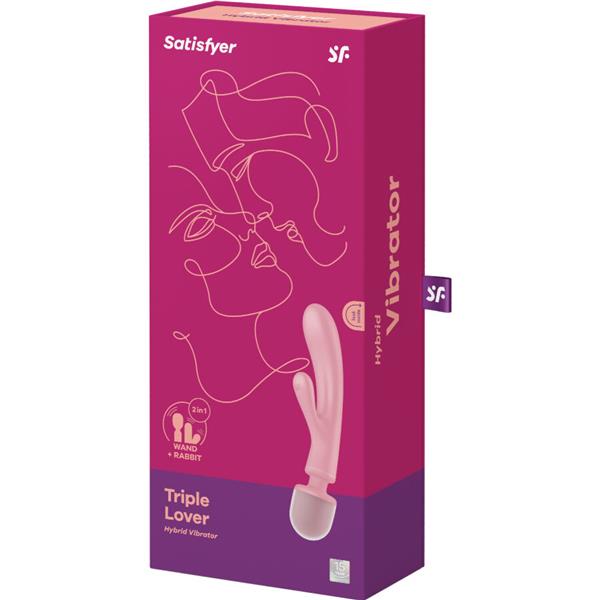 TRIPLE LOVER RABBIT VIBRATOR MASSAGER PINK