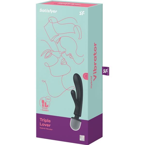 TRIPLE LOVER RABBIT VIBRATOR MASSAGER PINK
