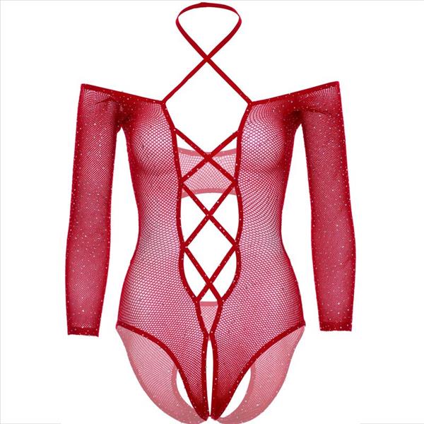 BODY CROTHLESS Z GLANZ RDEČO