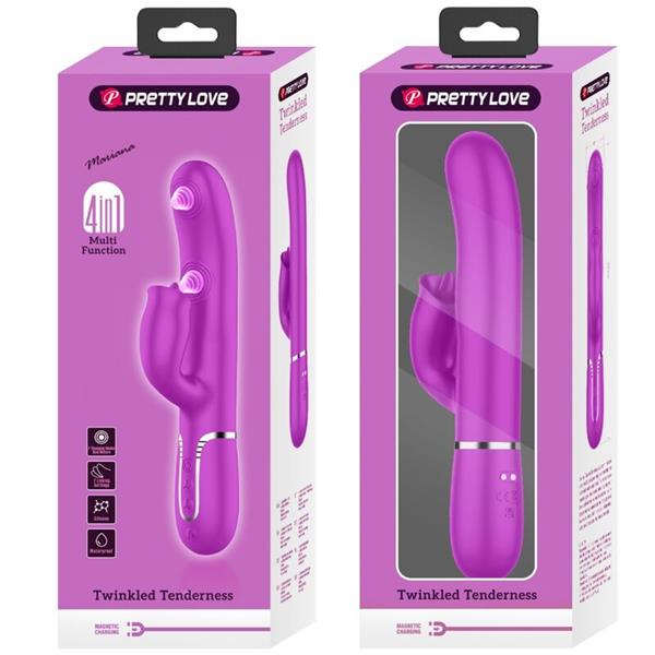 RABBIT VIBRATOR S LIŽENJEM FUCHSIA