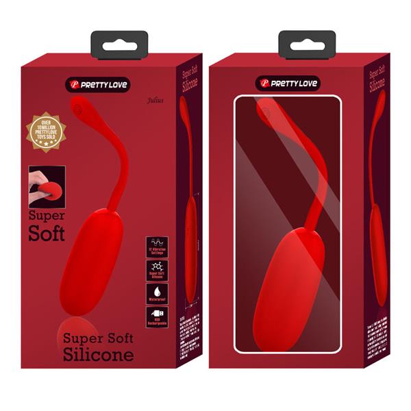 JULIUS WATERPROOF-RECHARGEABLE VIBRATING EGG RED