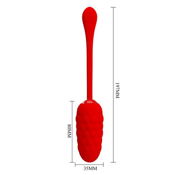 VIBRATING EGG WITH RED RECHARGEABLE MARINE TEXTURE