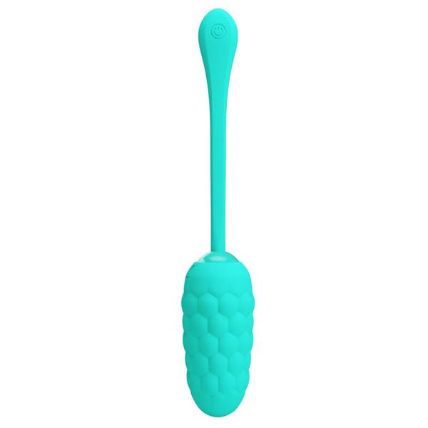 VIBRATING EGG WITH AQUA GREEN RECHARGEABLE MARINE TEXTURE