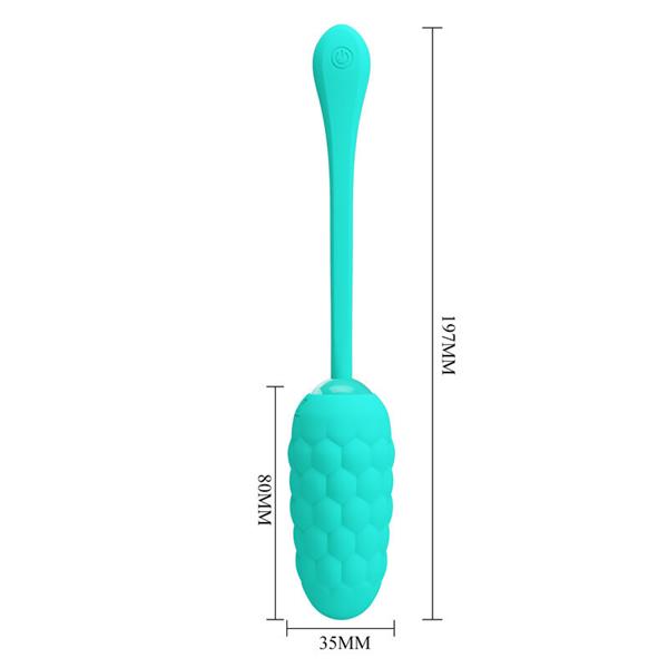 VIBRATING EGG WITH AQUA GREEN RECHARGEABLE MARINE TEXTURE