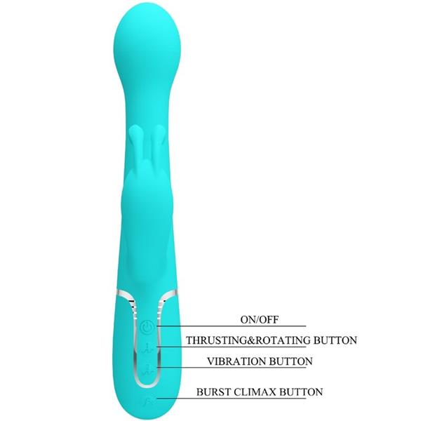 DEJON RABBIT VIBRATOR 3 V 1 MULTIFUNKCIONALNI AQUA ZELEN