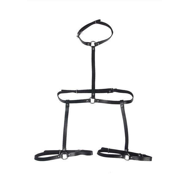 KOŽNI TJELESNI HARNES CRNI JEDNA VELIČINA